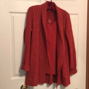 LLBean rust sweater and matching tank